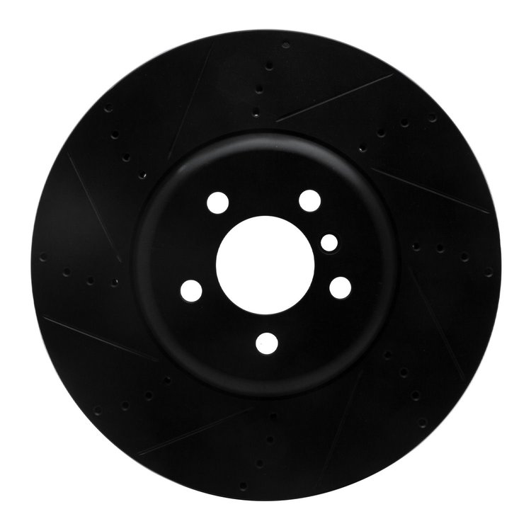 633-31094D Drilled/Slotted Brake Rotor [Black], 2009-2017 BMW, Position: Left Front