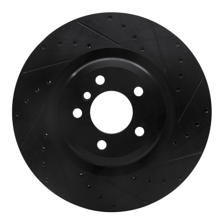 633-31095R Drilled/Slotted Brake Rotor [Black], 2009-2019 BMW, Position: Rear Right
