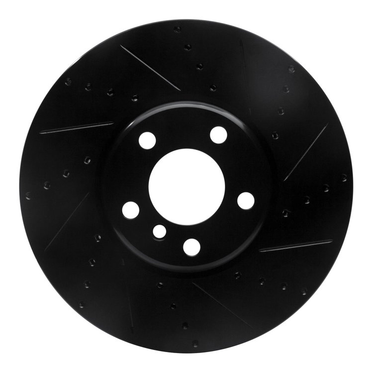 633-31099D Drilled/Slotted Brake Rotor [Black], 2010-2018 BMW, Position: Left Front