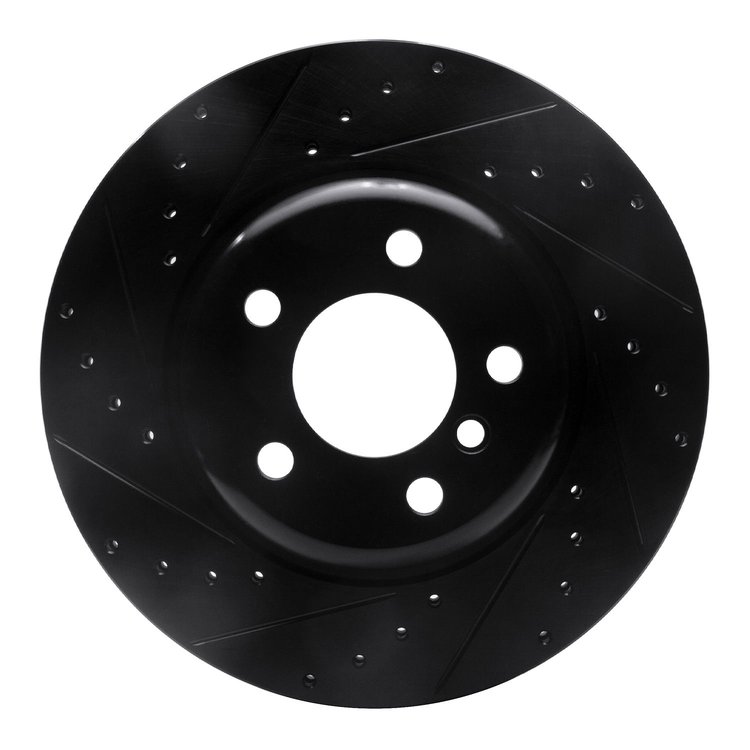 633-31103L Drilled/Slotted Brake Rotor [Black], 2011-2016 BMW, Position: Front Left