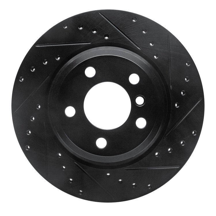 633-31109R Drilled/Slotted Brake Rotor [Black], 2012-2020 BMW, Position: Rear Right