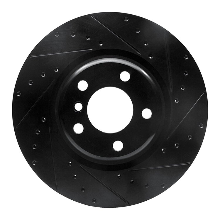 633-31113R Drilled/Slotted Brake Rotor [Black], 2012-2020 BMW, Position: Rear Right
