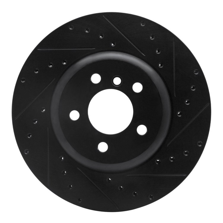 633-31114R Drilled/Slotted Brake Rotor [Black], 2013-2021 BMW, Position: Rear Right