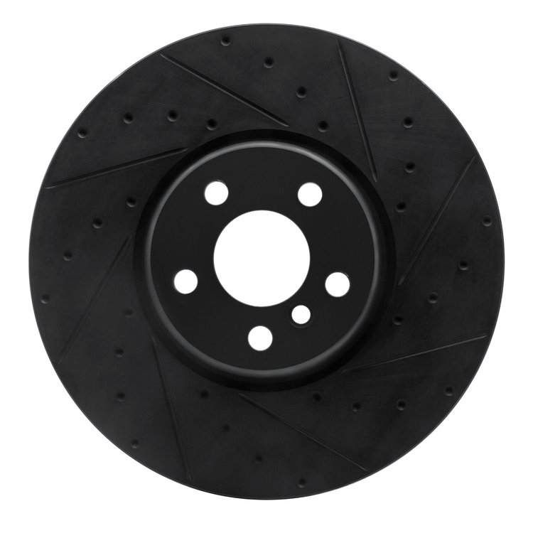 633-31133D Drilled/Slotted Brake Rotor [Black], Fits Select Multiple Makes/Models, Position: Right Front