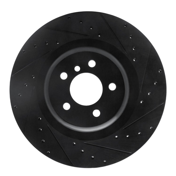 633-31148R Drilled/Slotted Brake Rotor [Black], 2010-2014 BMW, Position: Rear Right