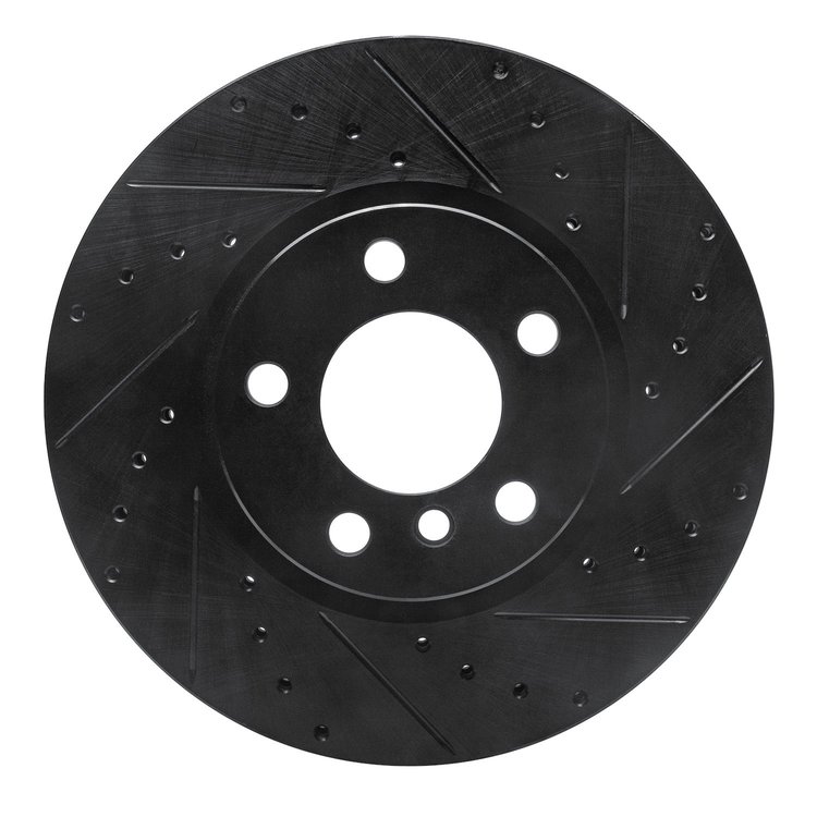 633-31151R Drilled/Slotted Brake Rotor [Black], 2011-2018 BMW, Position: Front Right