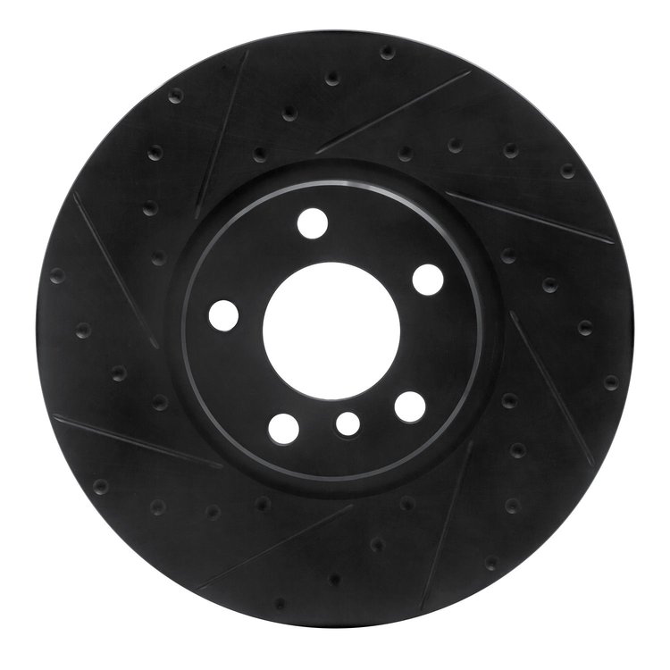 633-31160D Dimpled/Slotted Brake Rotor [Black], 2016-2018 BMW, Position: Left Front