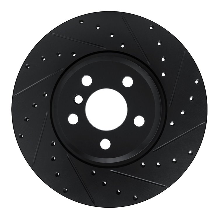 633-31171R Drilled/Slotted Brake Rotor [Black], Fits Select Multiple Makes/Models, Position: Front Right