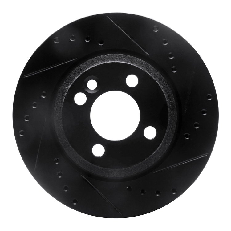 633-32004R Drilled/Slotted Brake Rotor [Black], 2002-2008 Mini, Position: Front Right