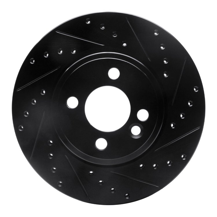 633-32005R Drilled/Slotted Brake Rotor [Black], 2007-2015 Mini, Position: Front Right