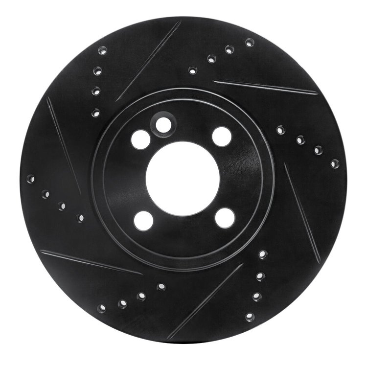 633-32006L Drilled/Slotted Brake Rotor [Black], 2007-2015 Mini, Position: Front Left