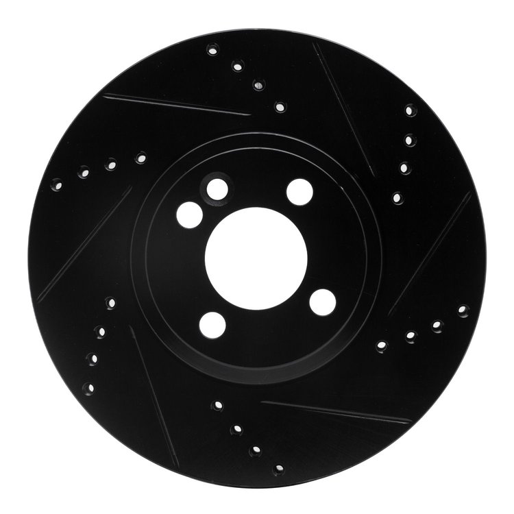 633-32006R Drilled/Slotted Brake Rotor [Black], 2007-2015 Mini, Position: Front Right