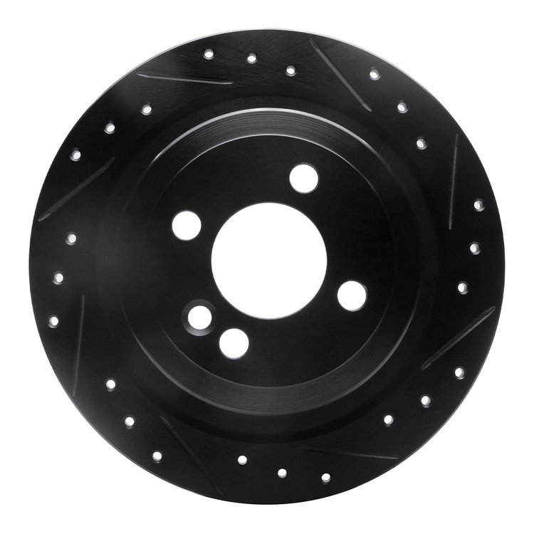 633-32007R Drilled/Slotted Brake Rotor [Black], 2009-2014 Mini, Position: Rear Right