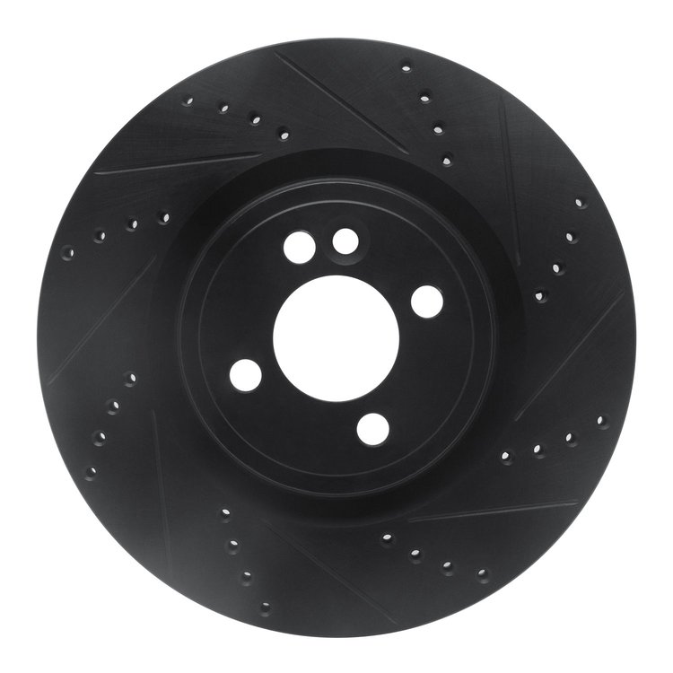 633-32008R Drilled/Slotted Brake Rotor [Black], 2009-2014 Mini, Position: Front Right