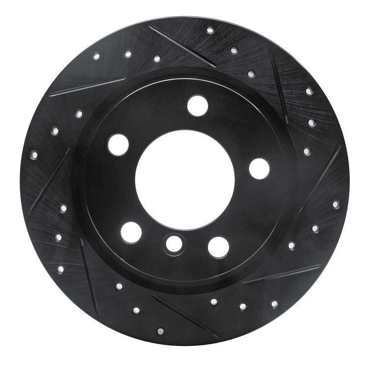 633-32010R Drilled/Slotted Brake Rotor [Black], 2011-2016 Mini, Position: Rear Right
