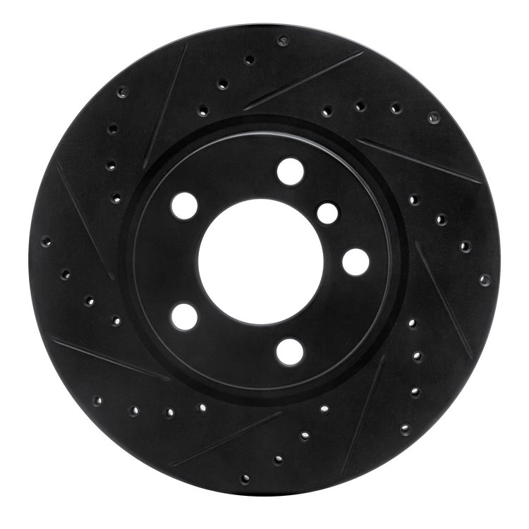 633-32011L Drilled/Slotted Brake Rotor [Black], 2011-2016 Mini, Position: Front Left