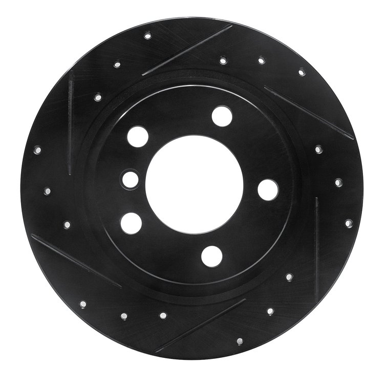 633-32012L Drilled/Slotted Brake Rotor [Black], 2013-2016 Mini, Position: Rear Left