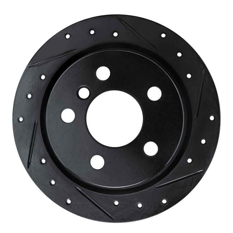 633-32013R Drilled/Slotted Brake Rotor [Black], Fits Select Mini, Position: Rear Right