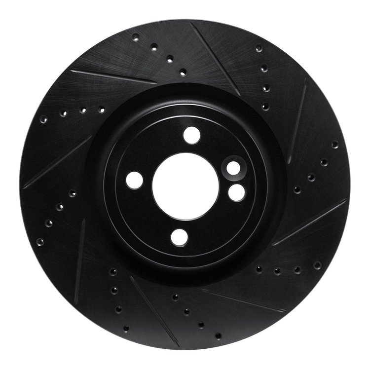 633-32014R Drilled/Slotted Brake Rotor [Black], 2013-2013 Mini, Position: Front Right