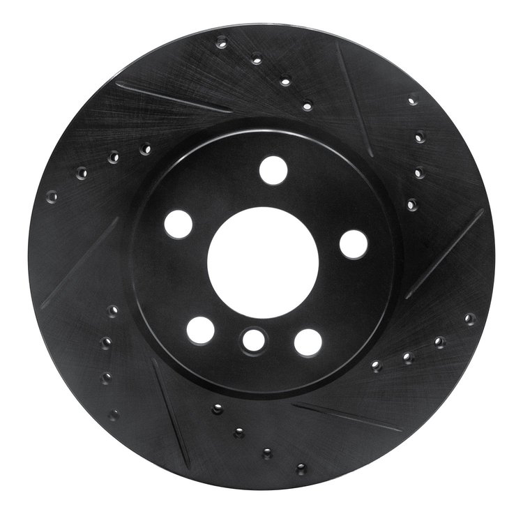 633-32015R Drilled/Slotted Brake Rotor [Black], 2014-2021 Mini, Position: Front Right