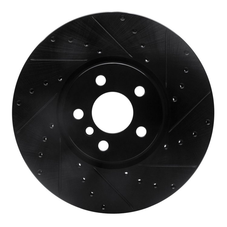 633-32019R Drilled/Slotted Brake Rotor [Black], 2015-2019 Mini, Position: Front Right