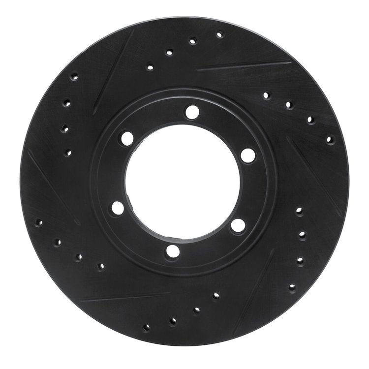 633-37007L Drilled/Slotted Brake Rotor [Black], 1986-2006 Multiple Makes/Models, Position: Front Left