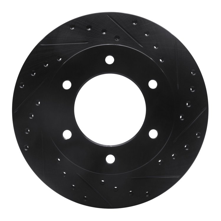 633-37010R Drilled/Slotted Brake Rotor [Black], 2001-2004 Multiple Makes/Models, Position: Front Right
