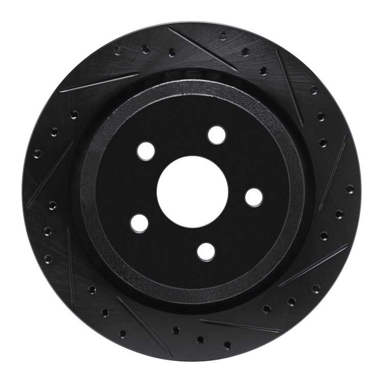 633-39007R Drilled/Slotted Brake Rotor [Black], 1989-1995 Mopar, Position: Rear Right