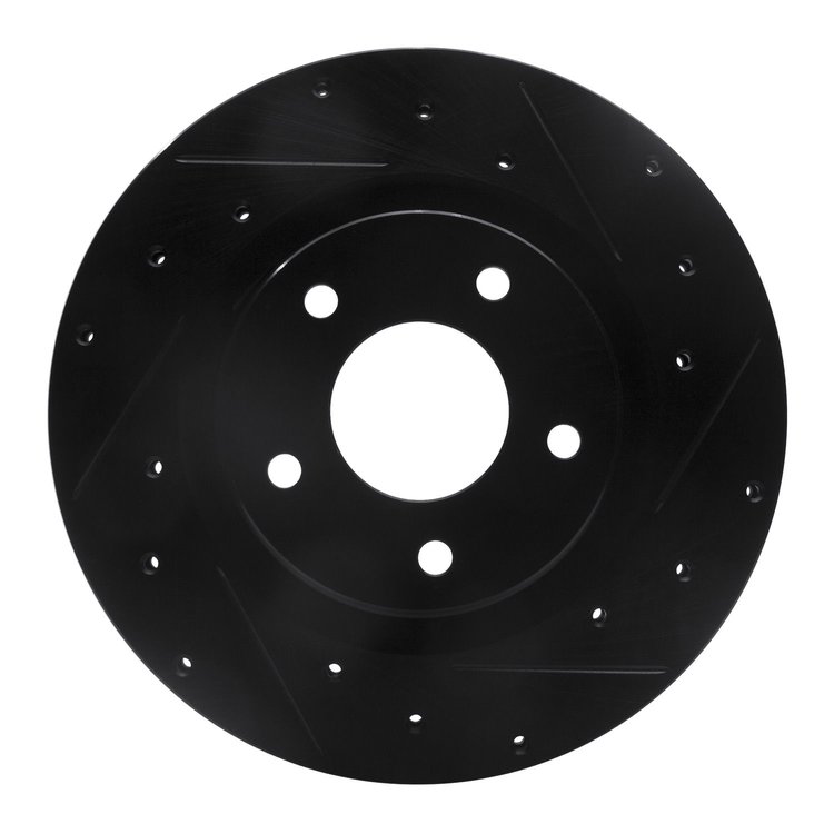 633-39023R Drilled/Slotted Brake Rotor [Black], Fits Select Multiple Makes/Models, Position: Front Right