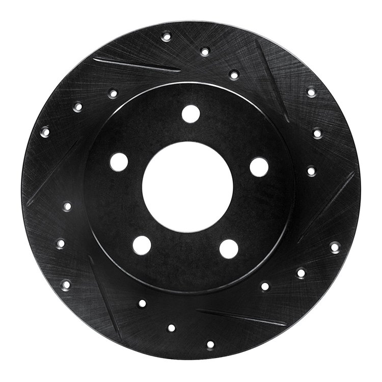 633-40008R Drilled/Slotted Brake Rotor [Black], 1988-1992 Mopar, Position: Rear Right