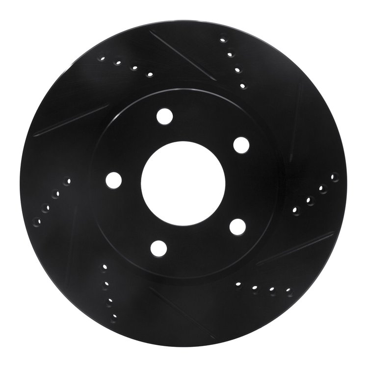 633-40024R Drilled/Slotted Brake Rotor [Black], 2007-2017 Multiple Makes/Models, Position: Front Right