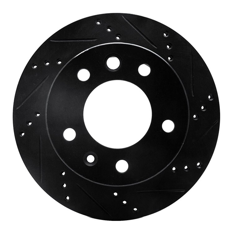 633-40041L Drilled/Slotted Brake Rotor [Black], 2002-2006 Multiple Makes/Models, Position: Front Left,Fr Left