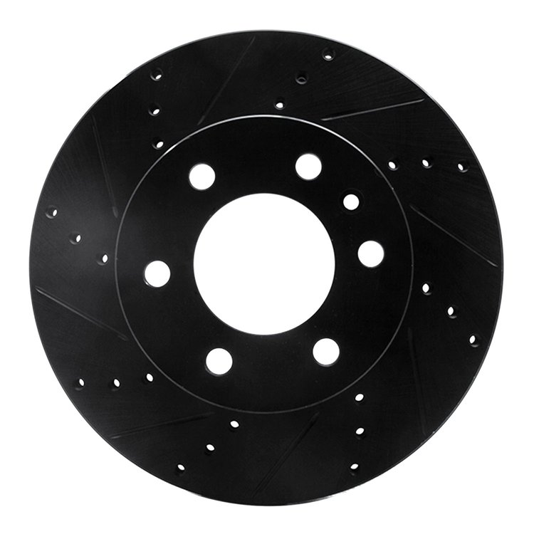 633-40043L Drilled/Slotted Brake Rotor [Black], Fits Select Multiple Makes/Models, Position: Fr Left,Front Left