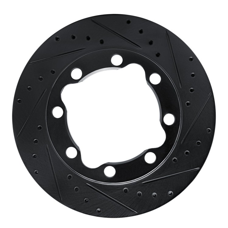 633-40052R Drilled/Slotted Brake Rotor [Black], 1992-2000 Multiple Makes/Models, Position: Front Right