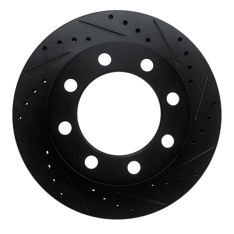 633-40072R Drilled/Slotted Brake Rotor [Black], 1989-1993 Mopar, Position: Front Right