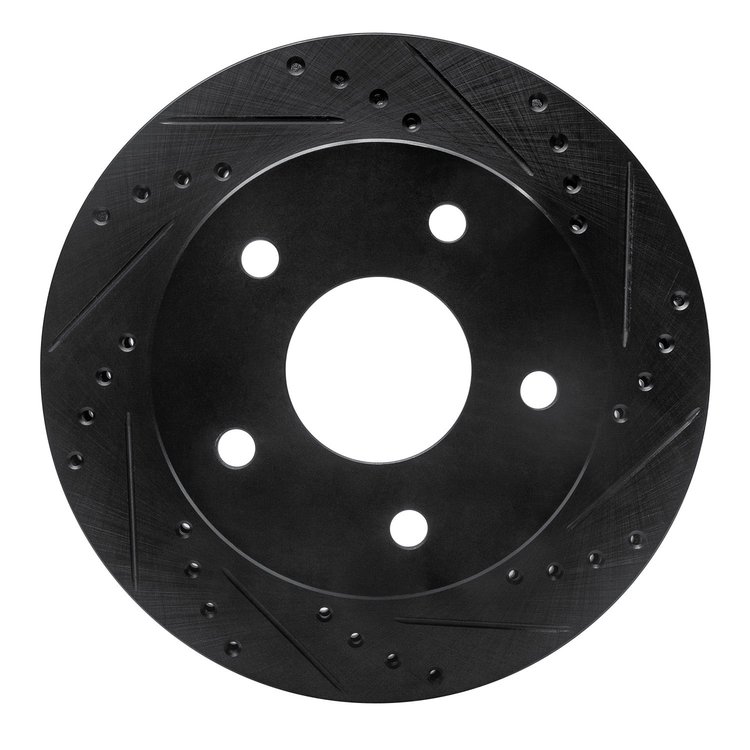 633-40090R Drilled/Slotted Brake Rotor [Black], 2000-2002 Mopar, Position: Front Right