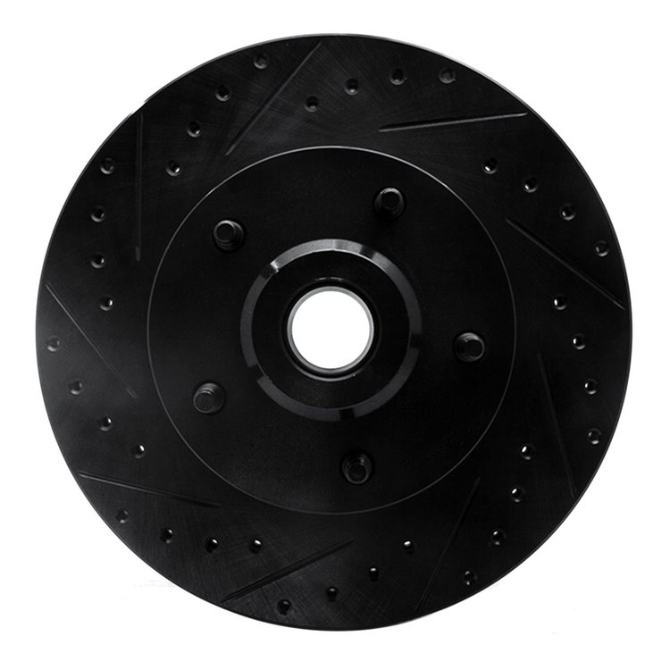 633-40096L Drilled/Slotted Brake Rotor [Black], 2003-2003 Mopar, Position: Front Left