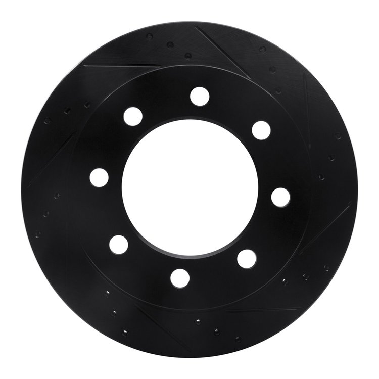 633-40103R Drilled/Slotted Brake Rotor [Black], 2003-2008 Mopar, Position: Rear Right