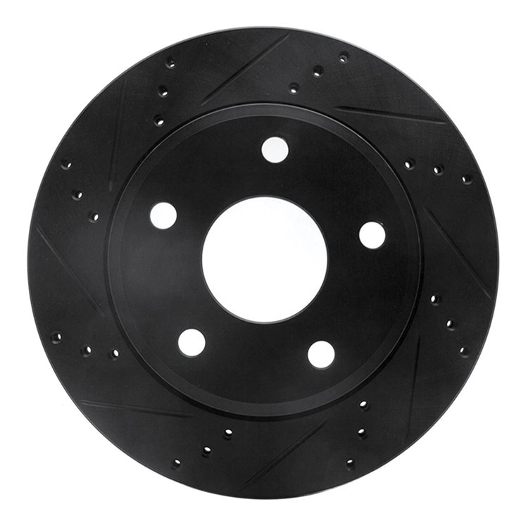 633-40105L Drilled/Slotted Brake Rotor [Black], 2005-2010 Multiple Makes/Models, Position: Front Left