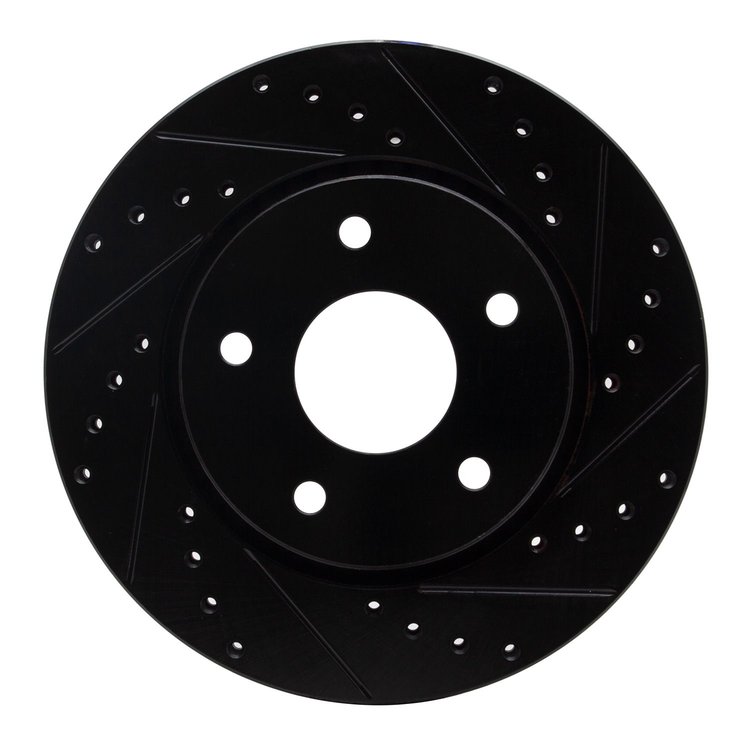 633-40107R Drilled/Slotted Brake Rotor [Black], 2008-2016 Multiple Makes/Models, Position: Front Right
