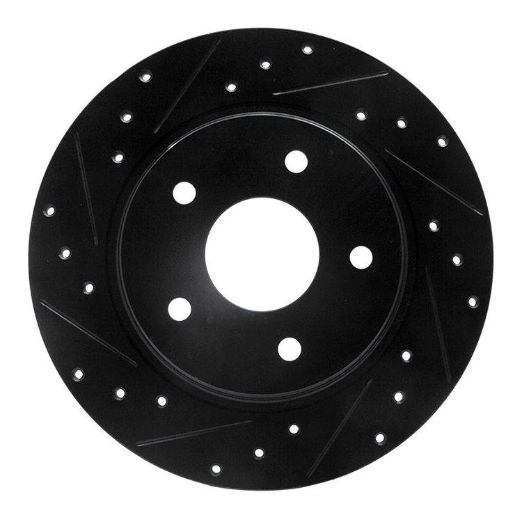 633-40109L Drilled/Slotted Brake Rotor [Black], 2008-2016 Multiple Makes/Models, Position: Rear Left