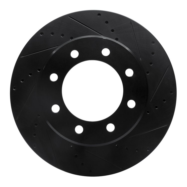 633-40110R Drilled/Slotted Brake Rotor [Black], Fits Select Mopar, Position: Front Right