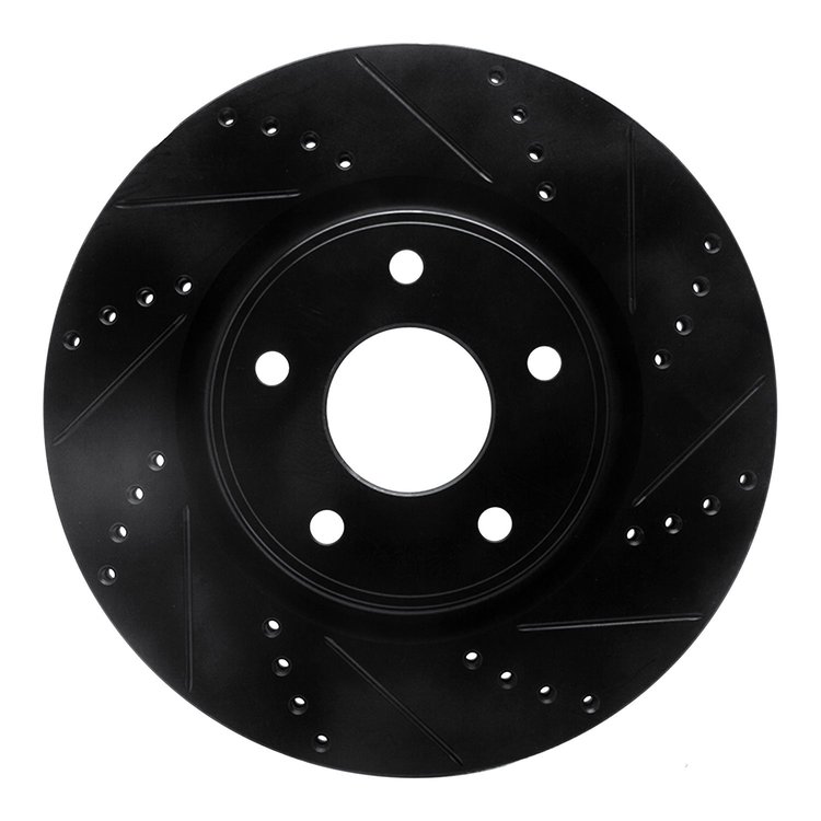 633-40112R Drilled/Slotted Brake Rotor [Black], Fits Select Multiple Makes/Models, Position: Front Right