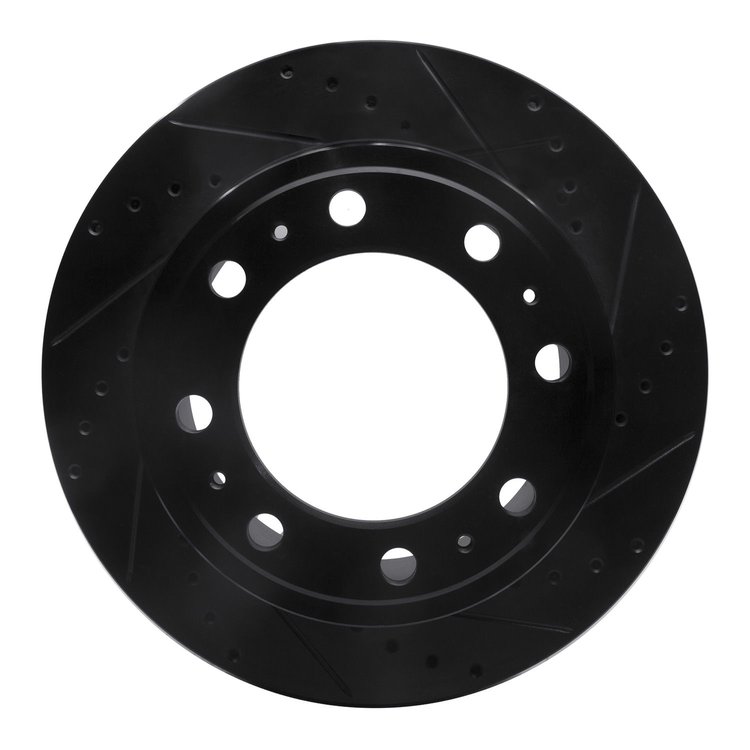 633-40122R Drilled/Slotted Brake Rotor [Black], Fits Select Mopar, Position: Rear Right