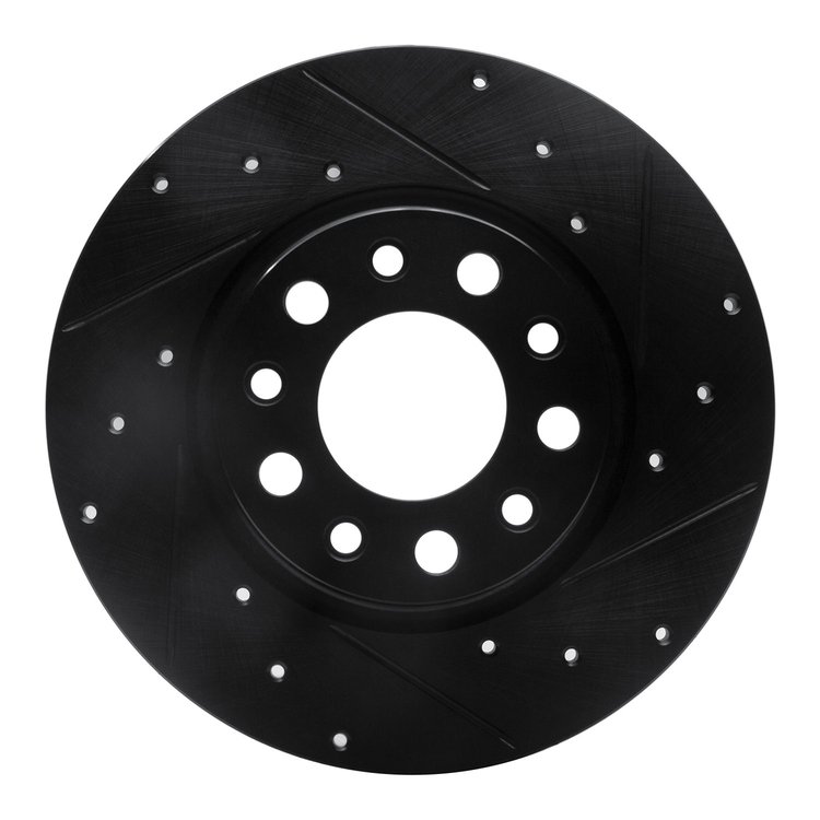 633-42012R Drilled/Slotted Brake Rotor [Black], Fits Select Mopar, Position: Rear Right