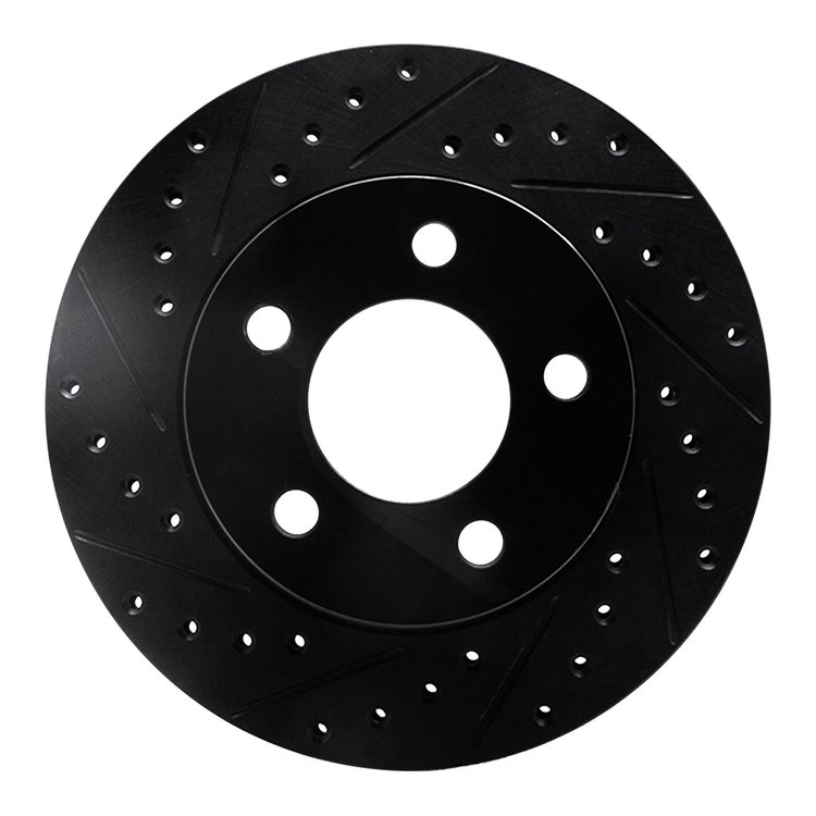 633-42015L Drilled/Slotted Brake Rotor [Black], 1980-1989 Multiple Makes/Models, Position: Front Left