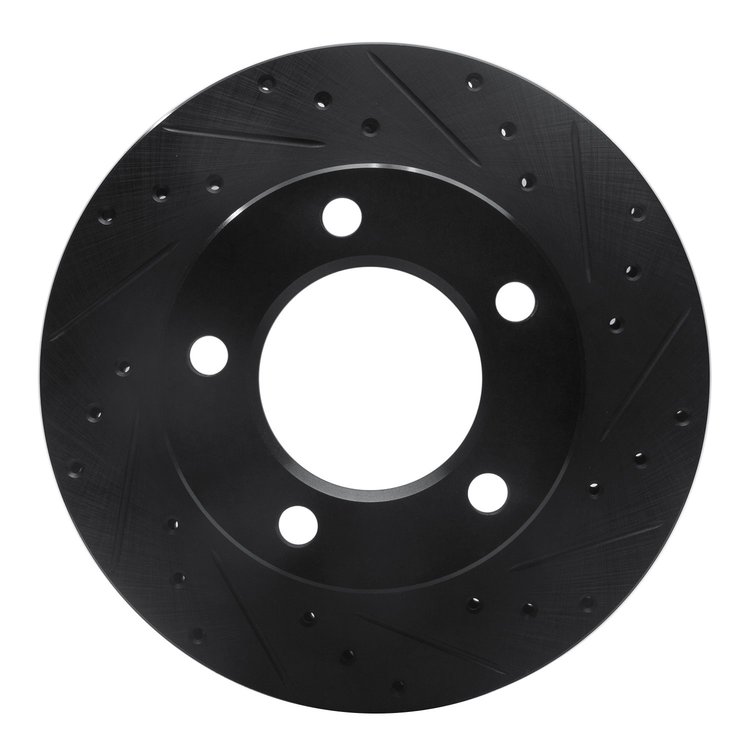 633-42017R Drilled/Slotted Brake Rotor [Black], 1976-1986 Mopar, Position: Front Right