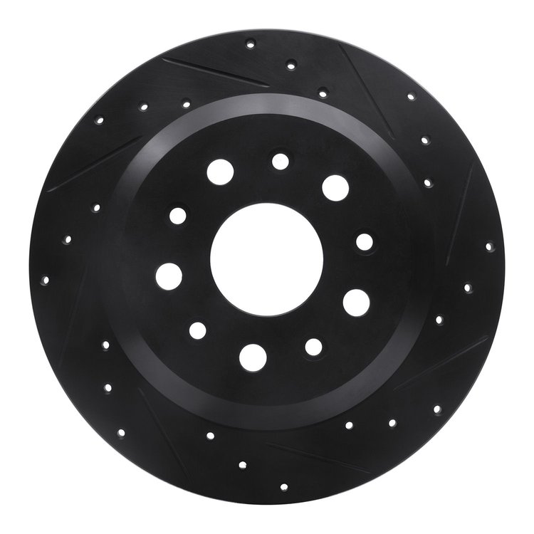 633-42041R Drilled/Slotted Brake Rotor [Black], Fits Select Mopar, Position: Rear Right