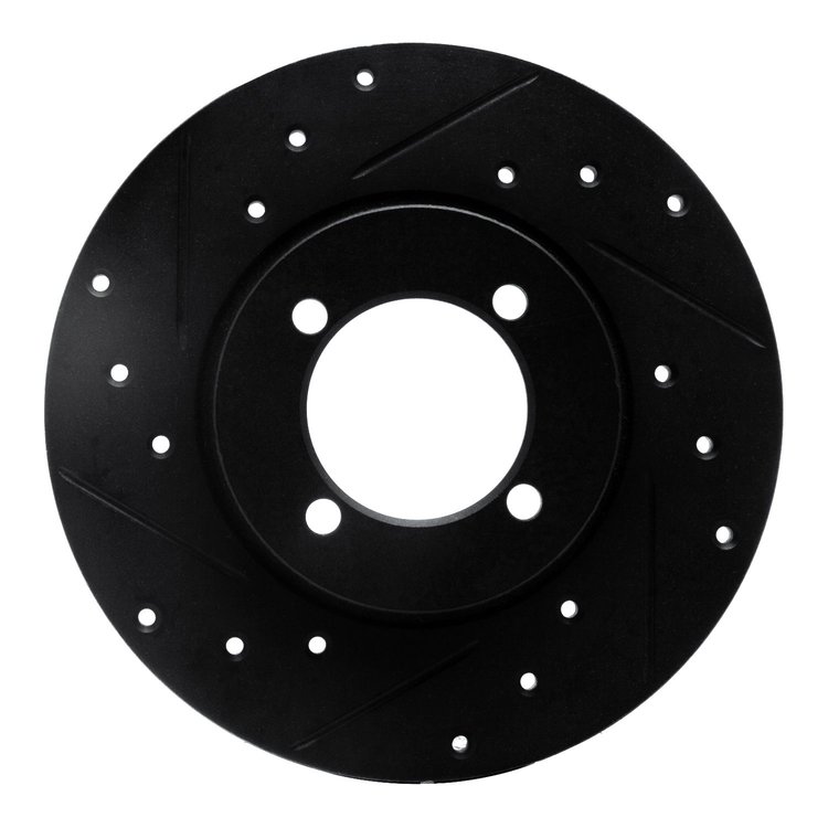 633-43000L Drilled/Slotted Brake Rotor [Black], 1974-1987 Multiple Makes/Models, Position: Front Left