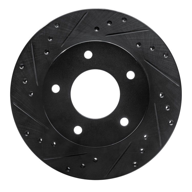 633-45001L Drilled/Slotted Brake Rotor [Black], 1977-1980 GM, Position: Rear Left